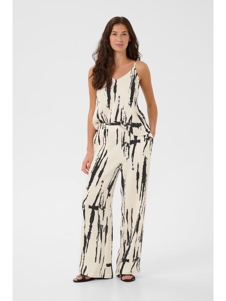 Casual Hose CUora Straight fit in White/Black Mix