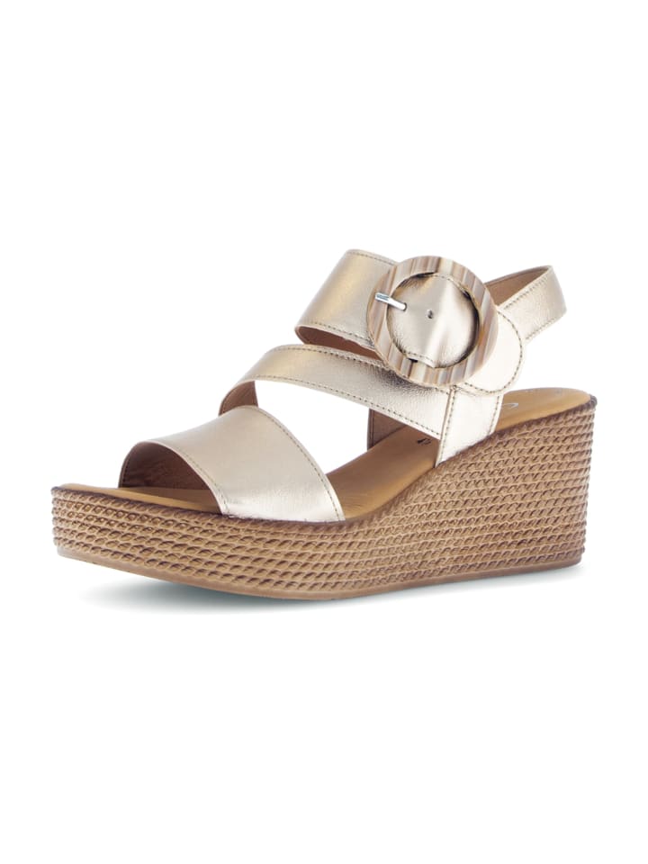 Keilsandaletten in Gold