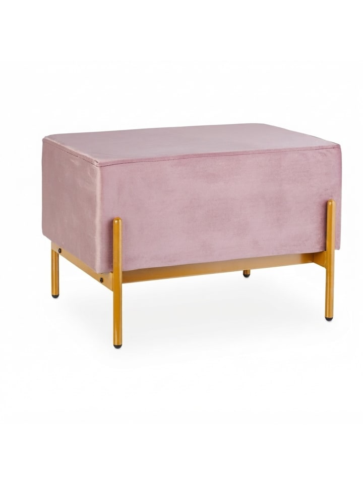 Samt Sitzbank in Rosa - (B)60 x (H)40 x (T)43 cm