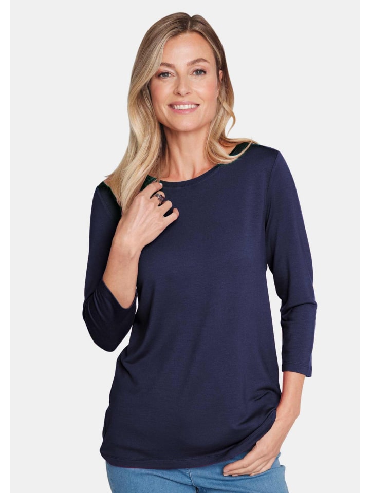 Kurzgröße: Kombifreundliches Shirt mit ¾ Arm in marine