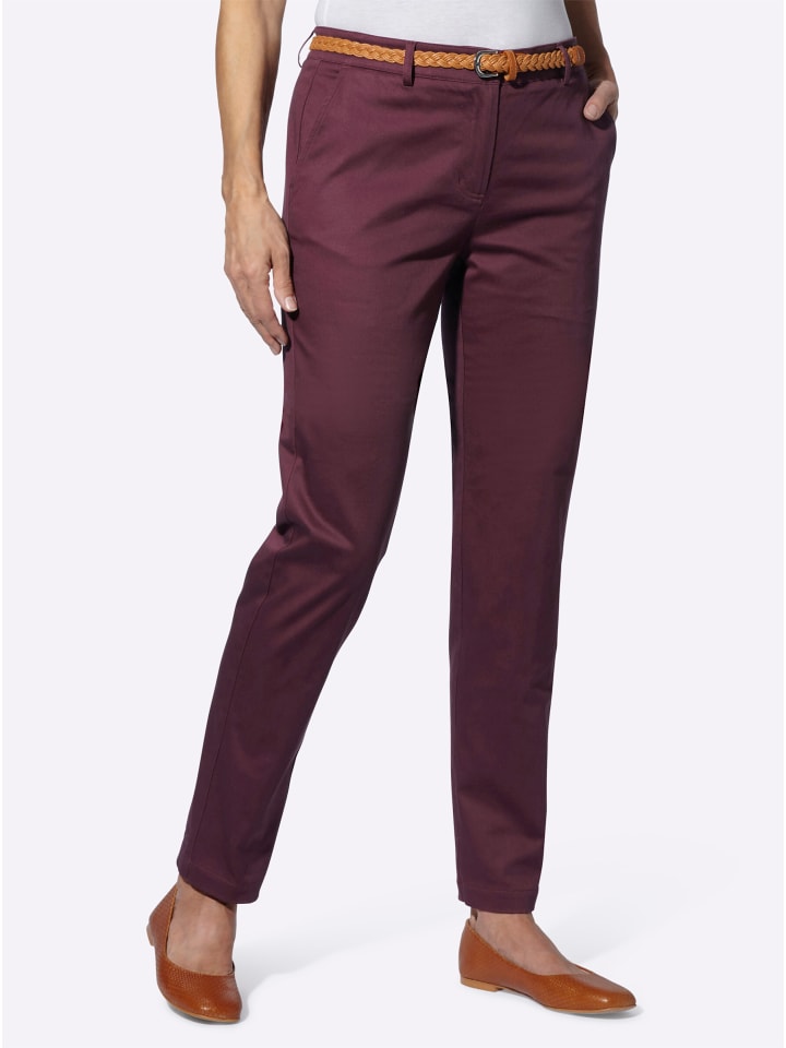 Chinohose in burgund