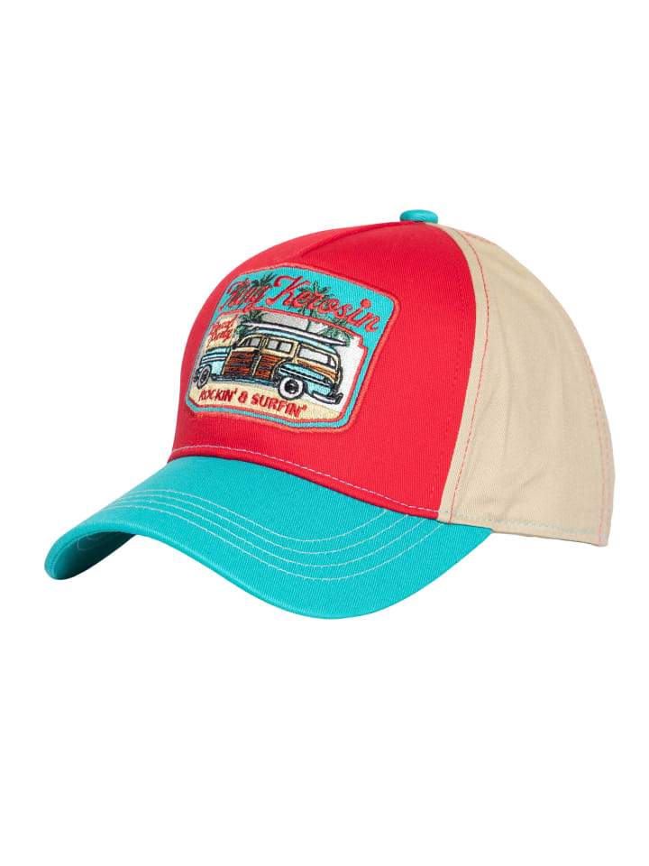 King Kerosin Trucker Cap Rockin & Surfin in rot