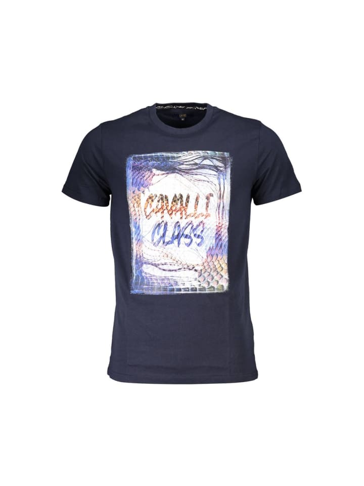 Blau Baumwolle Herren T-Shirt