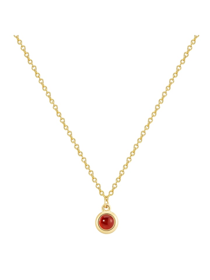Halskette aus Sterling Silber mit Granat in gelbgold