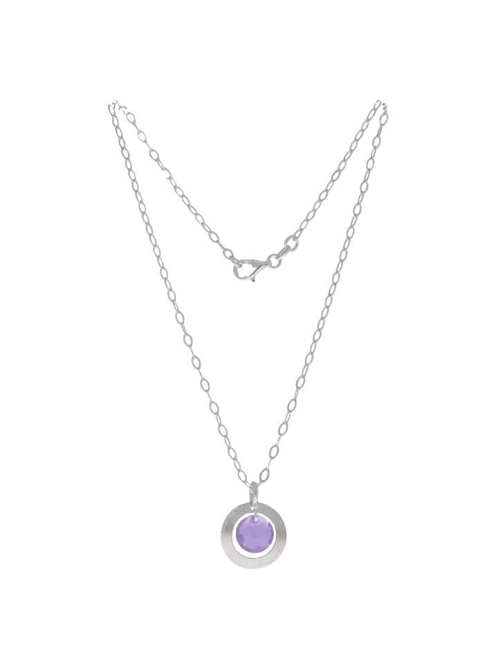 Kette "Lila Schmuckstein" in Silber