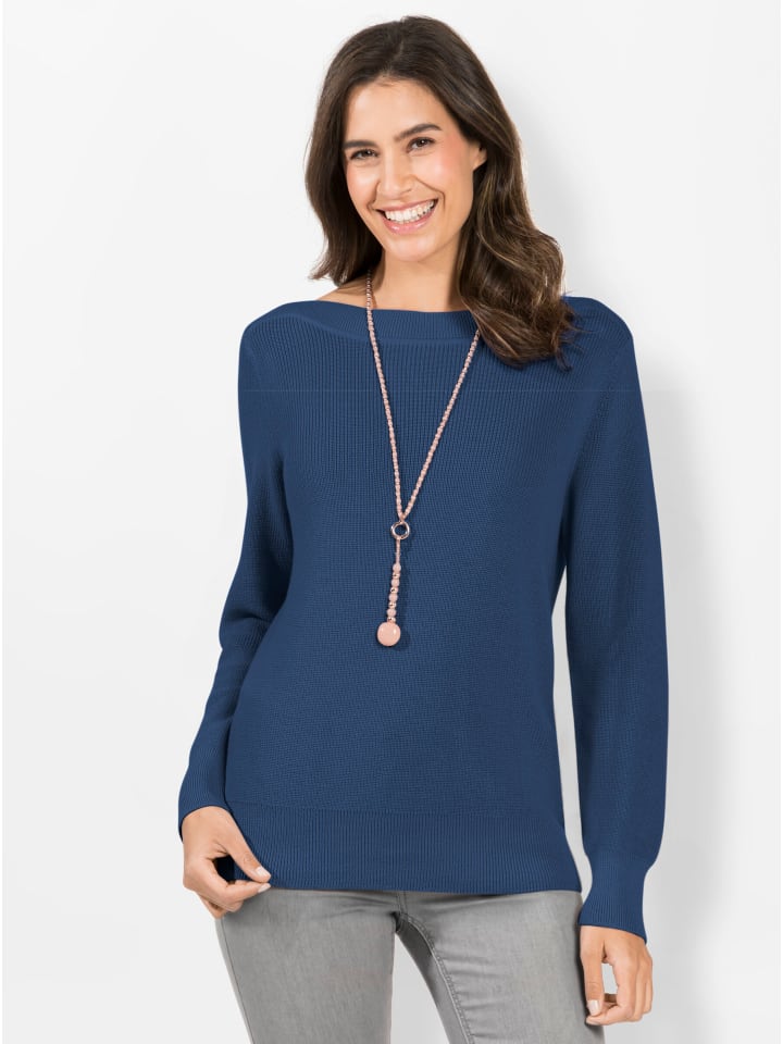 Pullover in jeansblau