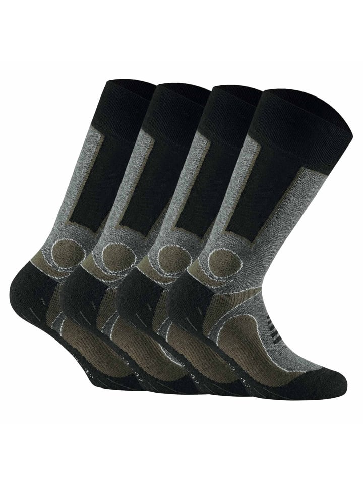 Socken 4er Pack in Khaki