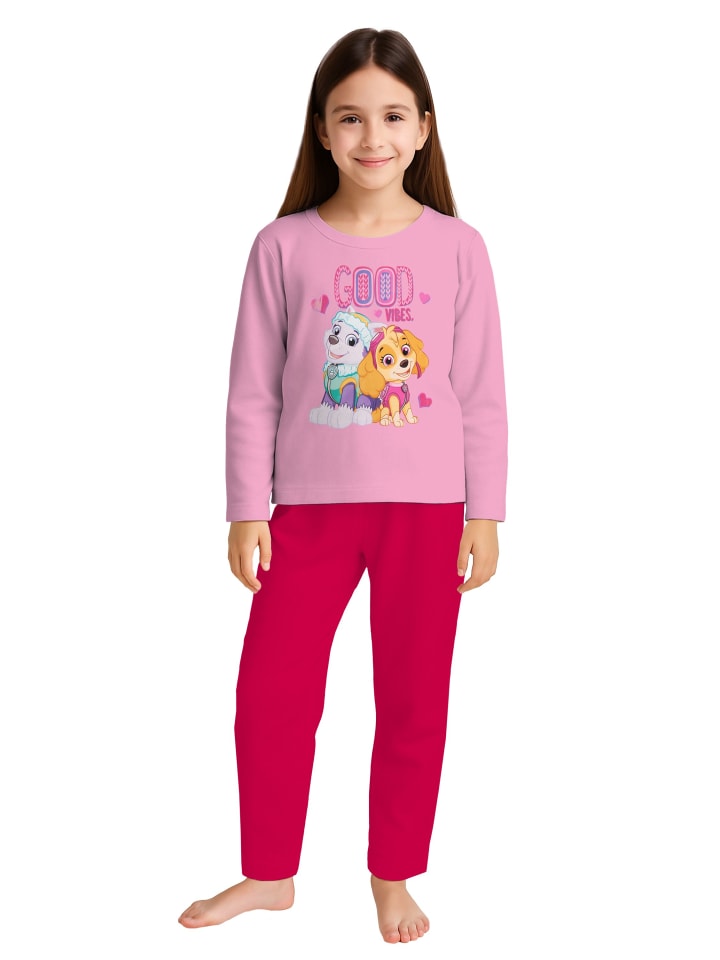 Paw Patrol Schlafanzug - Good Vibes - Langarm in rosa/pink