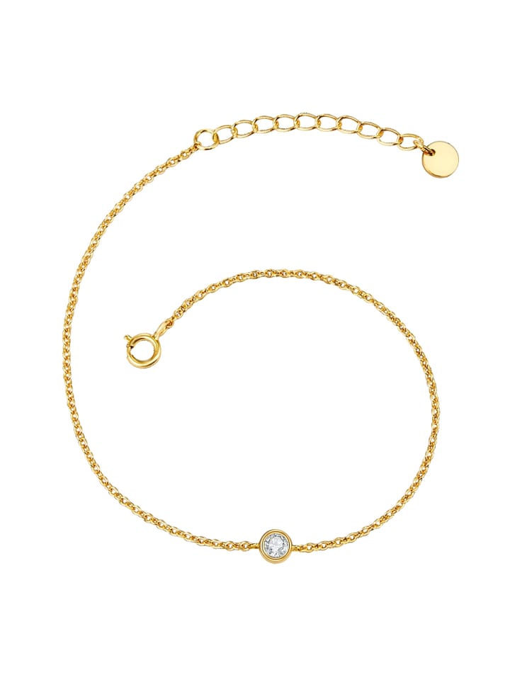 Armband aus Messing mit Zirkonia in gelbgold