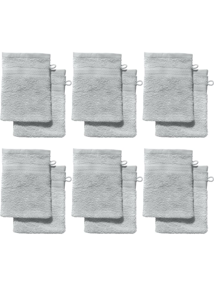 Frottier Waschhandschuh 12er-Pack Chicago in silber