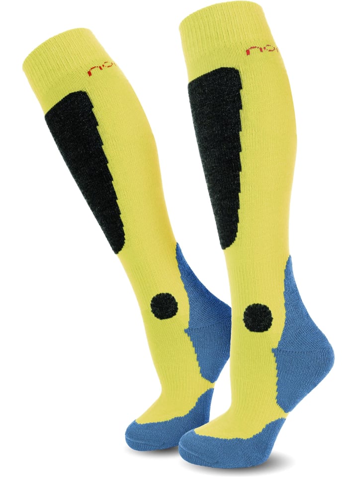 2 Paar Ski-Kniestrümpfe New-Style in Limette/Schwarz/Blau