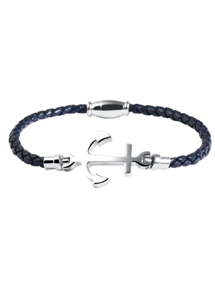 Damen Armband – Textilarmband aus Leder 18 cm in blau