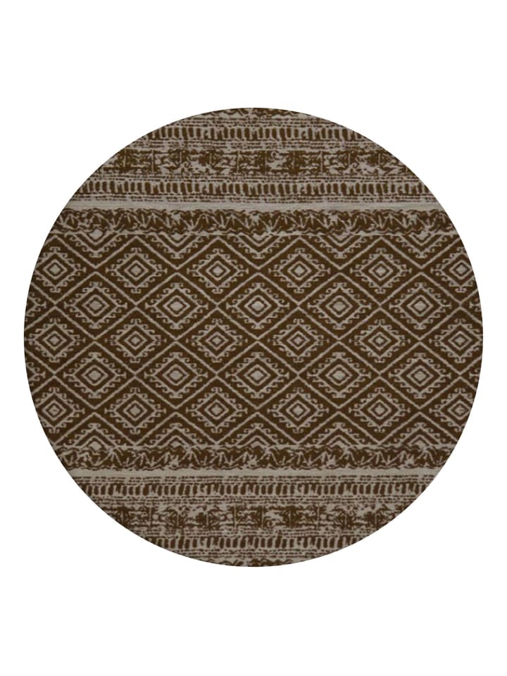 Wohnzimmer Teppich – Kurzflorteppich Sunny 110 120cm RUND in braun - rund