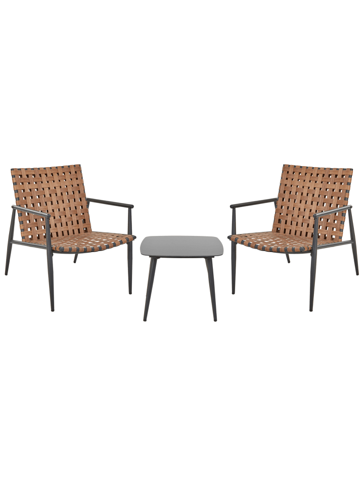 3-tlg Bistro Set ZIRIA in Braun/Schwarz