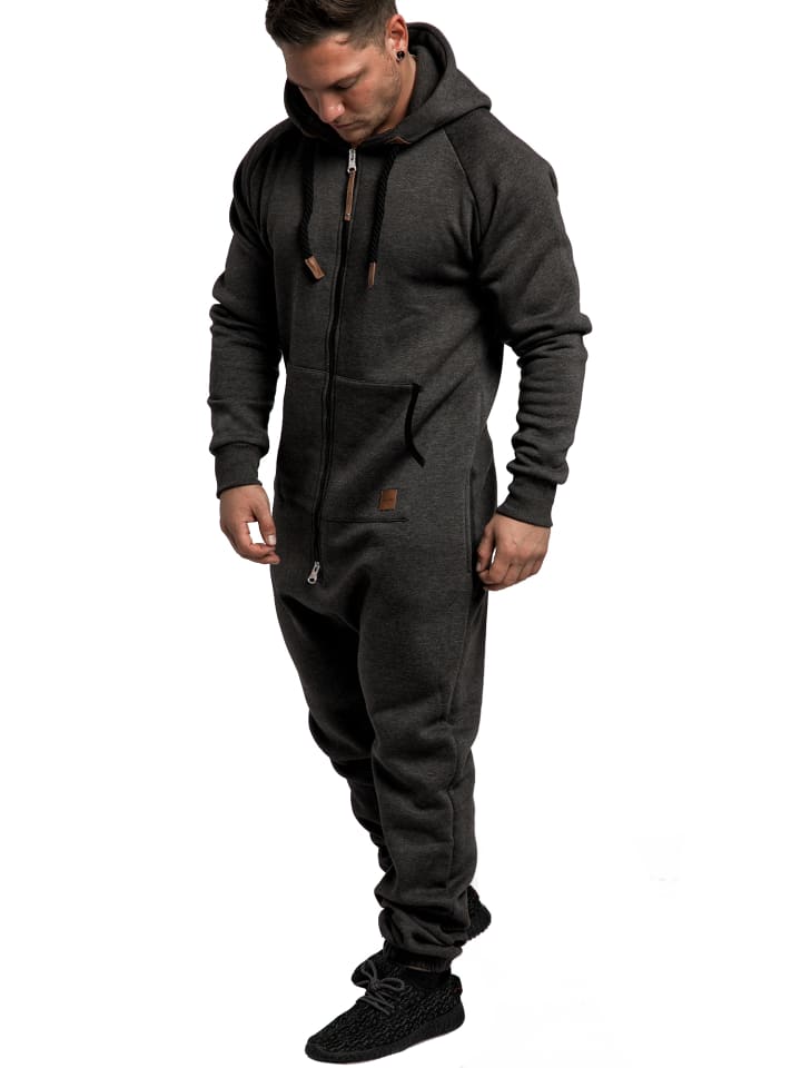 Jumpsuit LINCOLN in Anthrazit/Schwarz