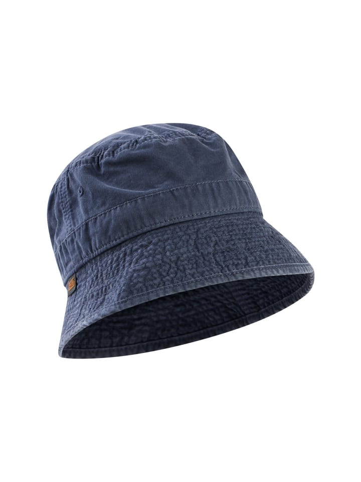 Bucket Hat aus reiner Baumwolle in Navyblau