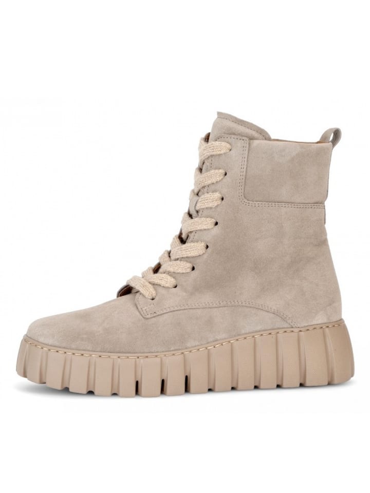 Schnürstiefel in Beige