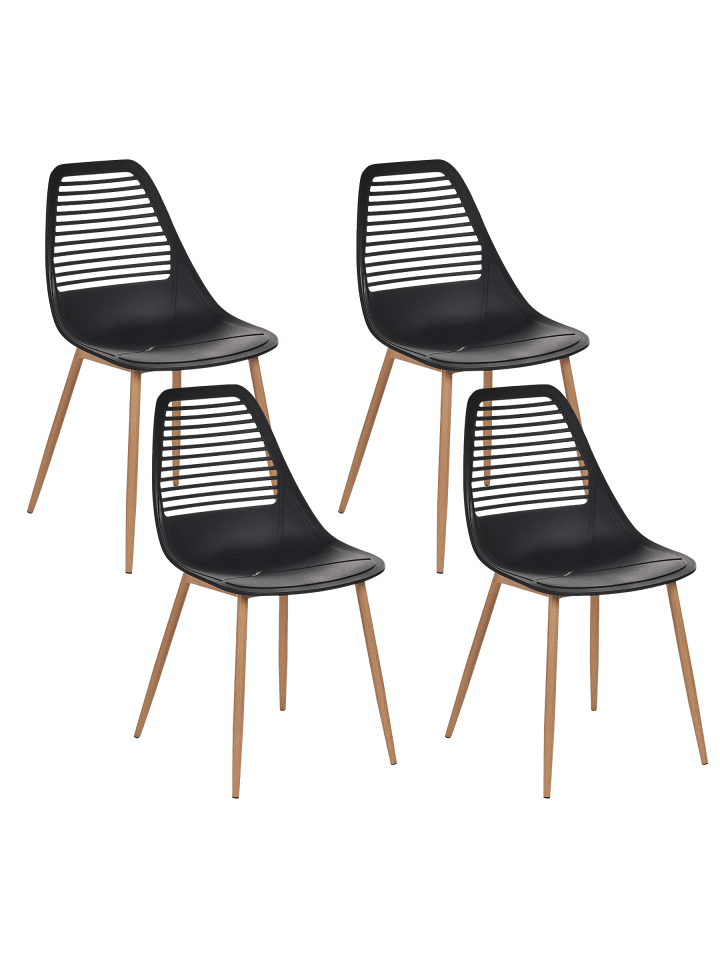 4er-Set Esszimmerstuhl MONTELLO in Schwarz/Braun