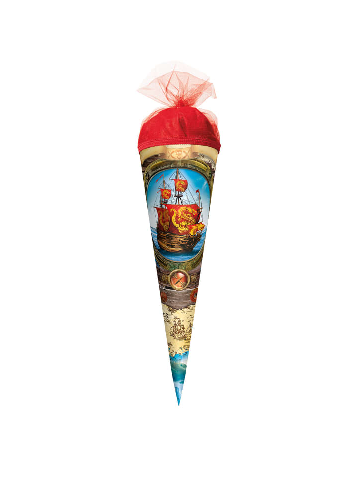 Schultüte klein 22 cm Piratenschiff in Bunt