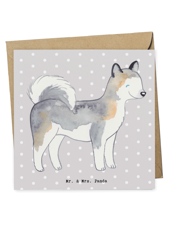 Glückwunschkarte Siberian Husky Lebensretter oh... in Grau Pastell