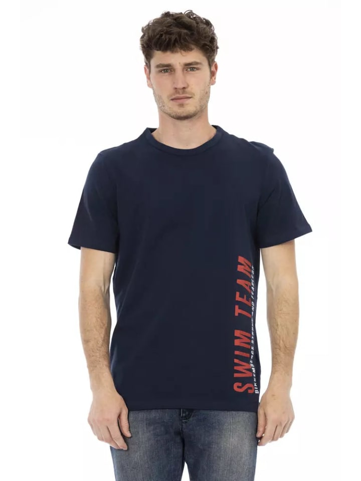 Schwarz Baumwolle Herren T-Shirt
