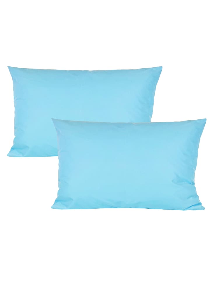 2er Set Outdoor Kissenhülle 40x60cm Uni in Hellblau