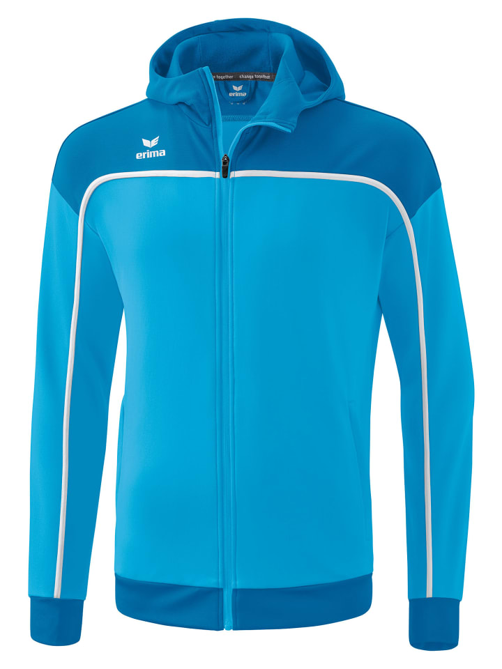 Kinder Change By Erima Trainingsjacke mit Kapuze in curacao/mykonos/weiß