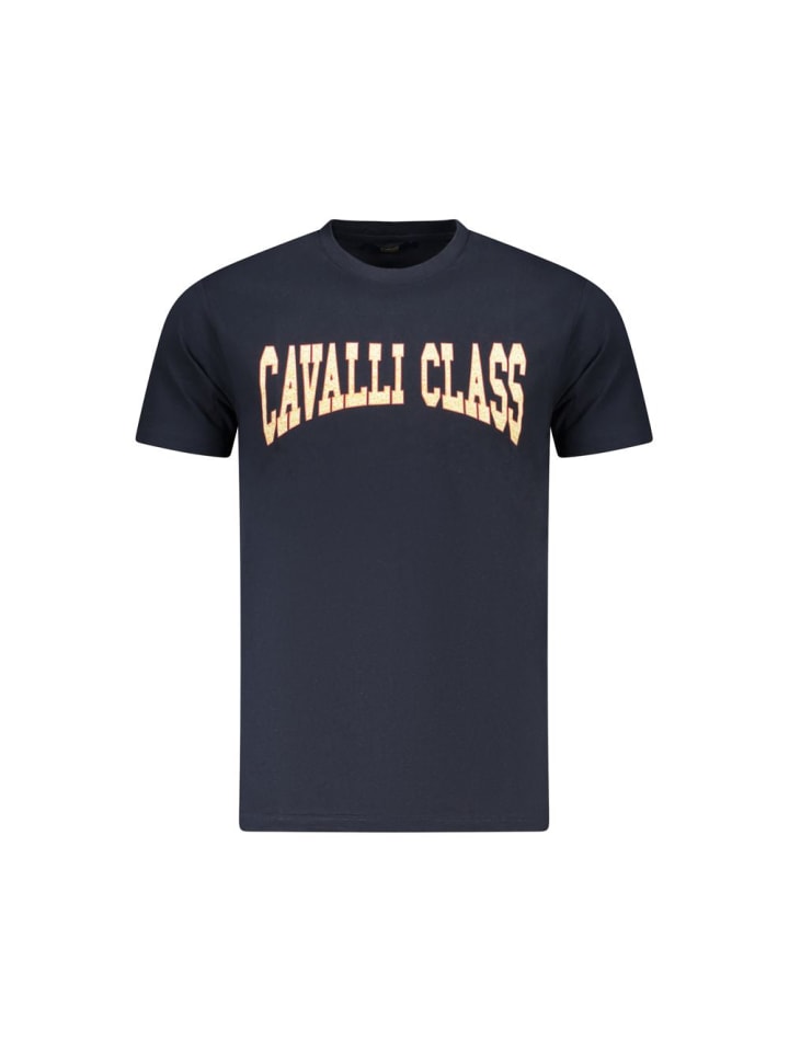 Blau Baumwolle Herren T-Shirt