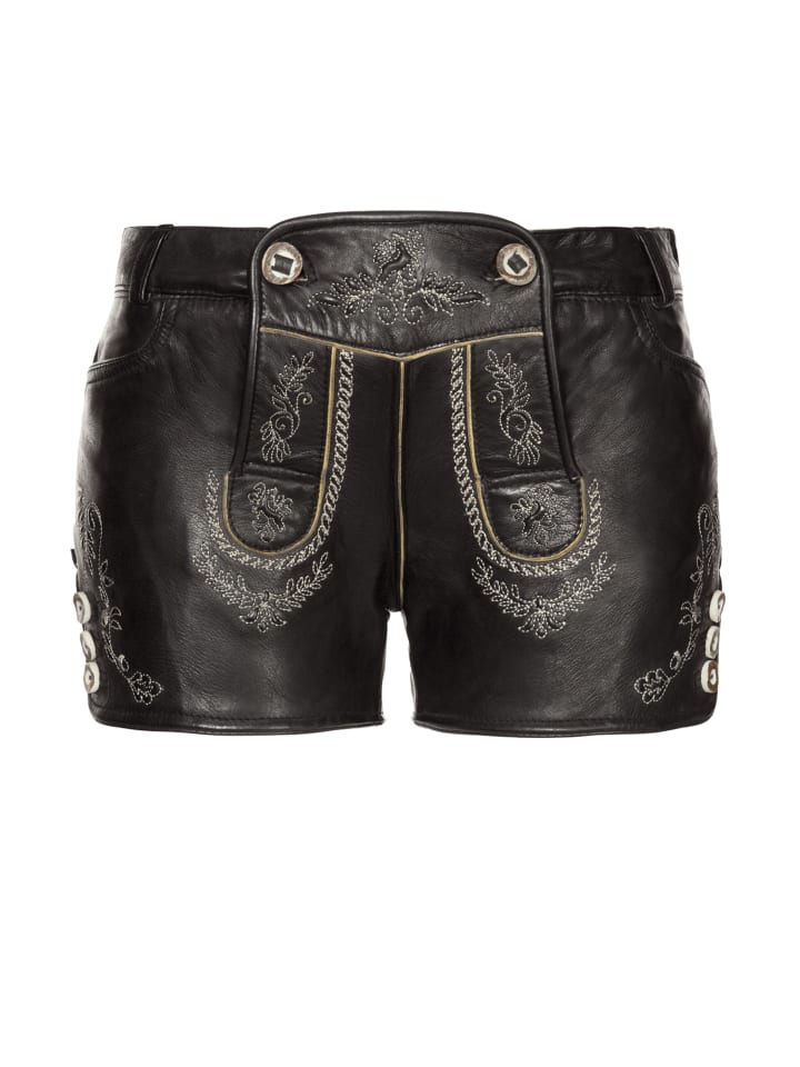 Lederhose "Mona" in black nappa