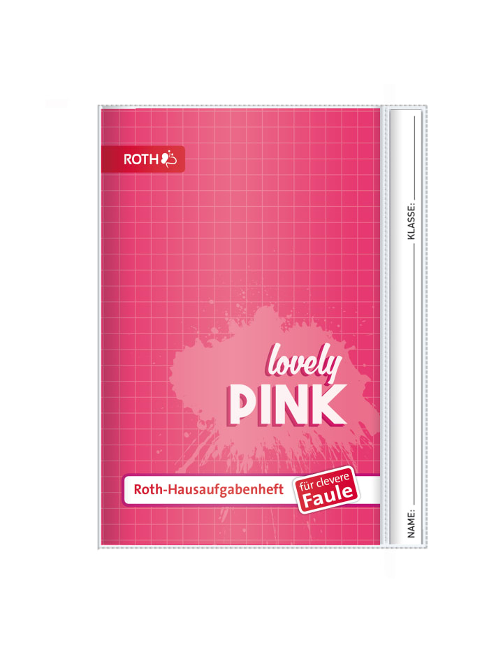 Hausaufgabenheft Unicolor für clevere Faule, Splash Pink in Rosa