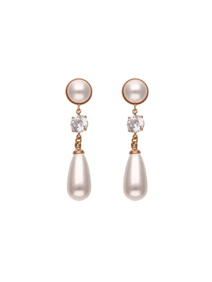 Women Earrings in Gold White