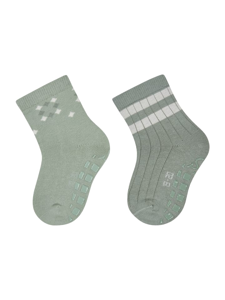 ABS Socken 2er-Pack Geo in hellgrün