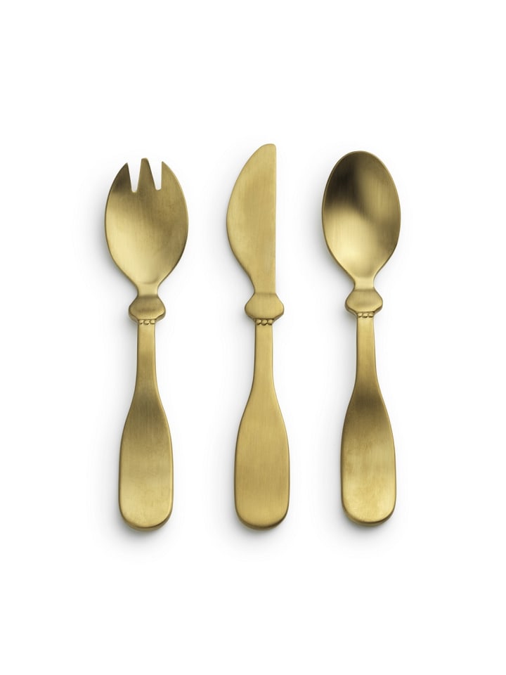 Besteck Set für Kinder in Gold