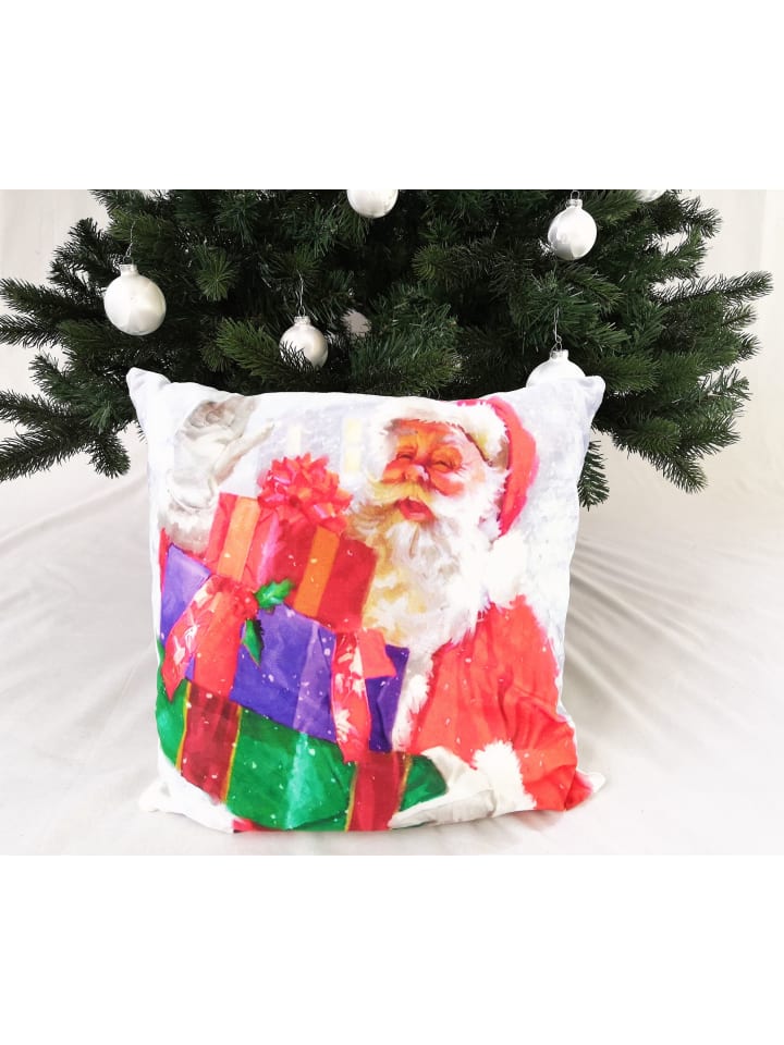 40x40cm Dekokissen mit LED Beleuchtung Santa Claus in Bunt