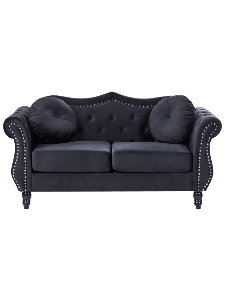 3-tlg 2-Sitzer Sofa SKIEN in Schwarz