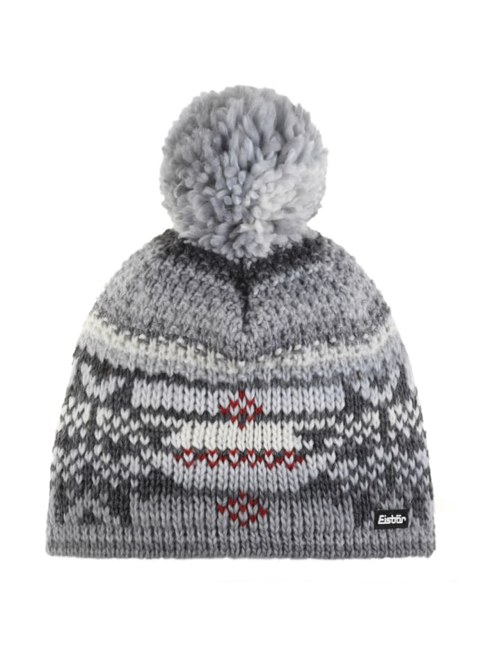 Mütze Ike Pompon in Grau