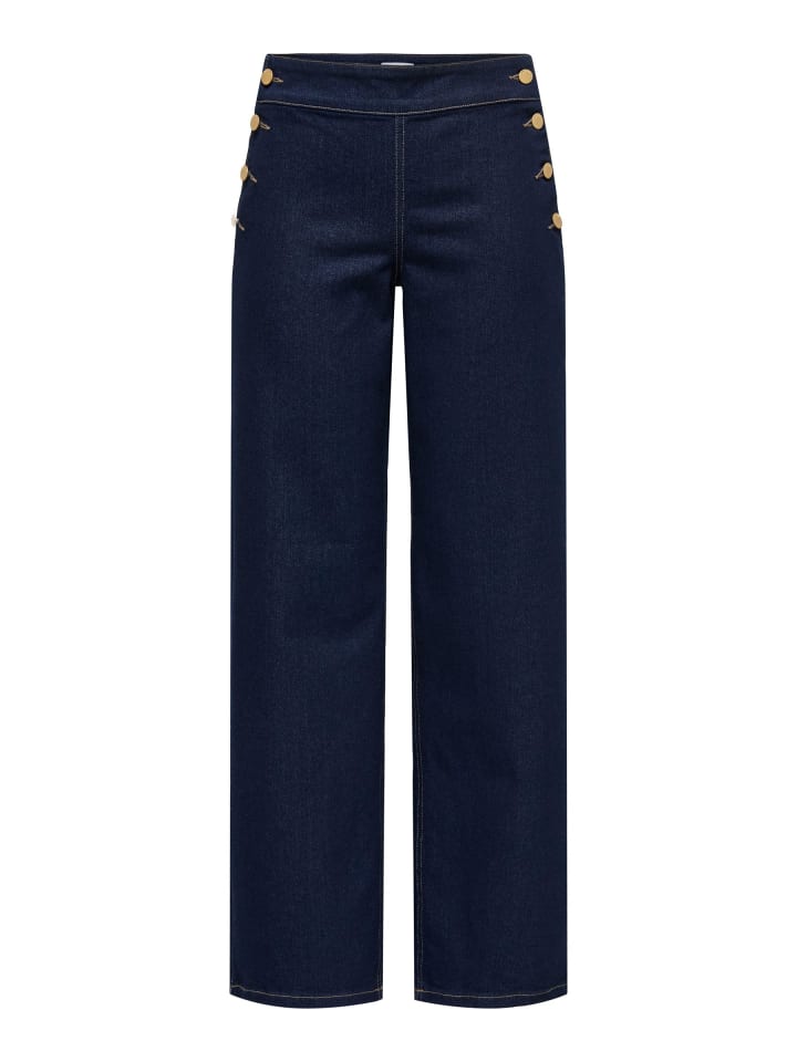 Jeans mit weitem Bein in Dark Blue Denim