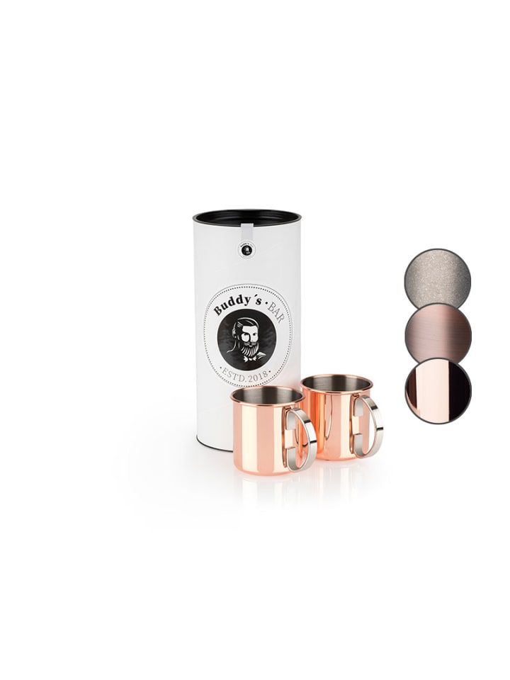 Cocktailbecher 2er Set -MOSCOW MULE- in Kupfer, Maße: 9x13x9 cm