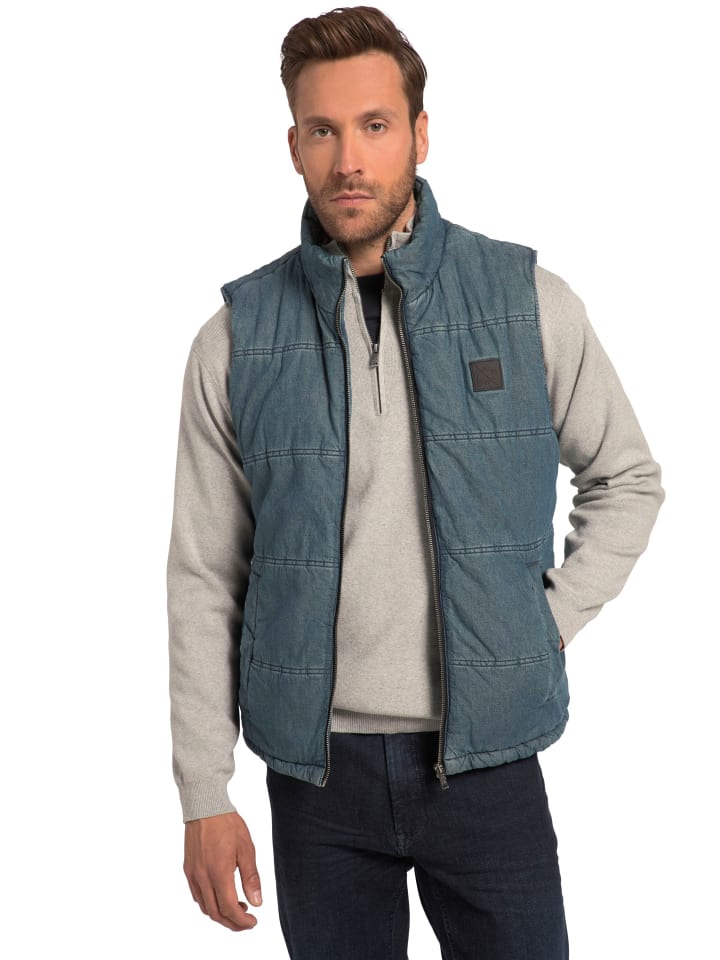 Steppweste in blue denim