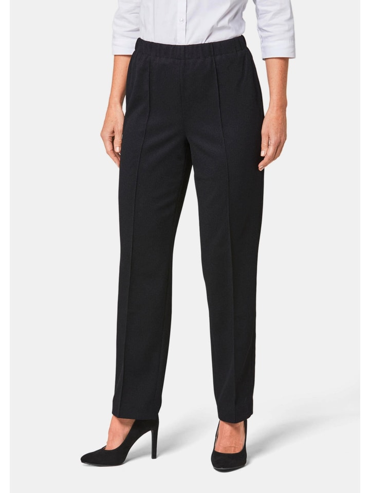 Rippenhose mit Biesen in schwarz