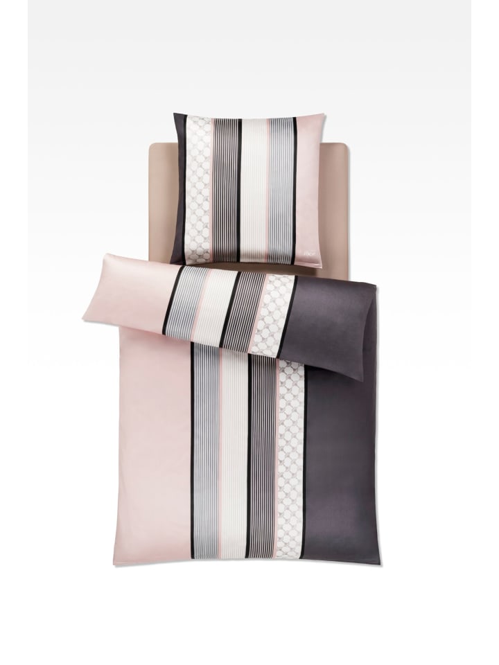 JOOP! CORNFLOWER STRIPES Garnitur 155x220 cm, Deep Rose