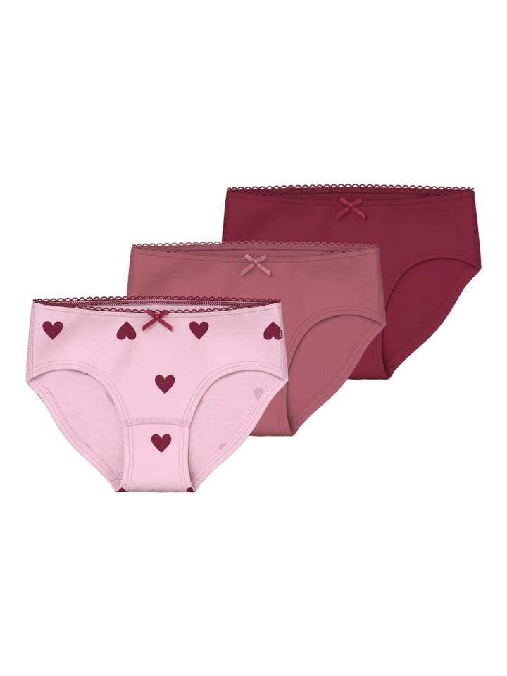3er Pack Slips Unterhosen Nmfbriefs Bio-Baumwolle in parfait pink