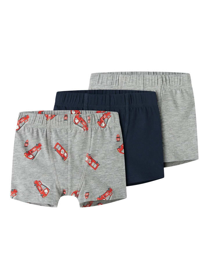 3er Pack Boxershorts NMMTIGHTS 3P GREY FIRETRUCK in grey melange
