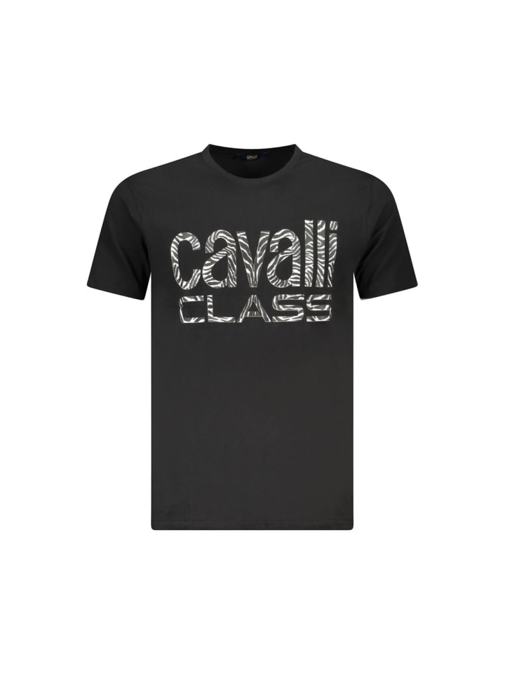 Schwarz Baumwolle Herren T-Shirt