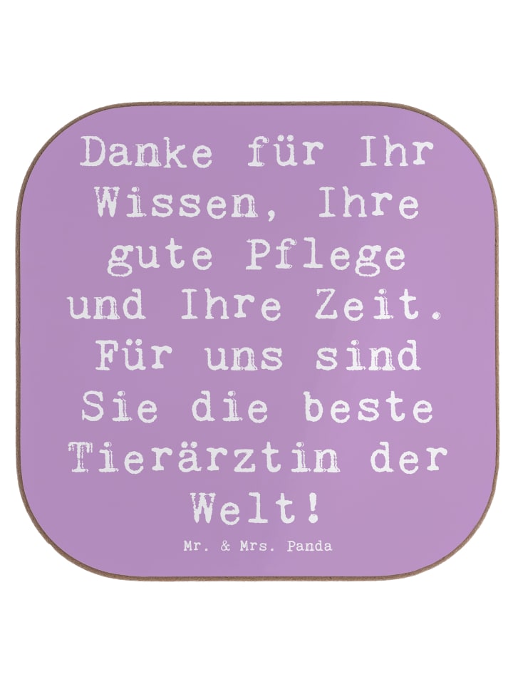 Untersetzer Spruch Beste Tierärztin mit Spruch in Lavendeltraum