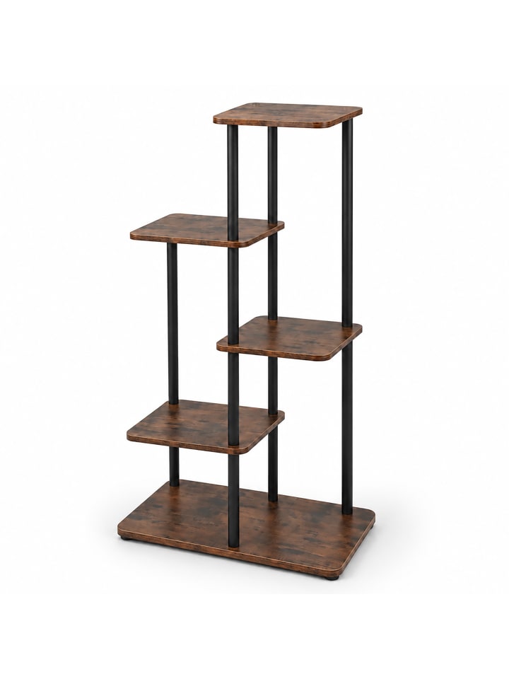 Pflanzenständer in Schwarz/ Braun - (B)48 x (H)86 x (T)24 cm