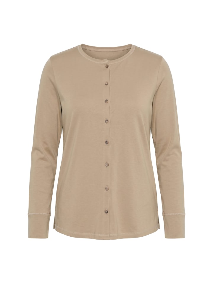 Langarmshirt in steingrau