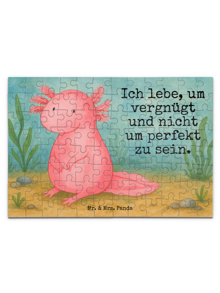 Puzzle Axolotl Niedlich Design mit Spruch in Weiß