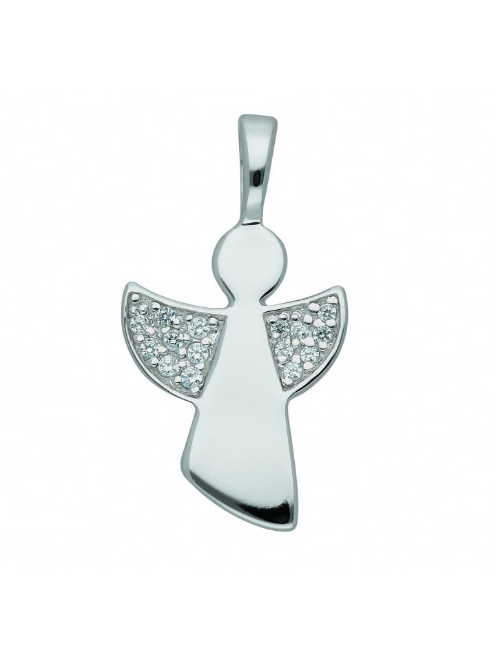 Damen 925 Silber Anhänger mit Zirkonia in silber