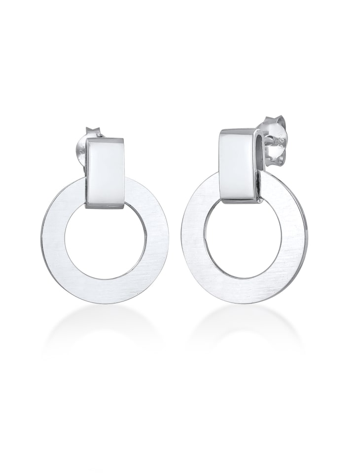 Ohrringe 925 Sterling Silber Kreis in Silber